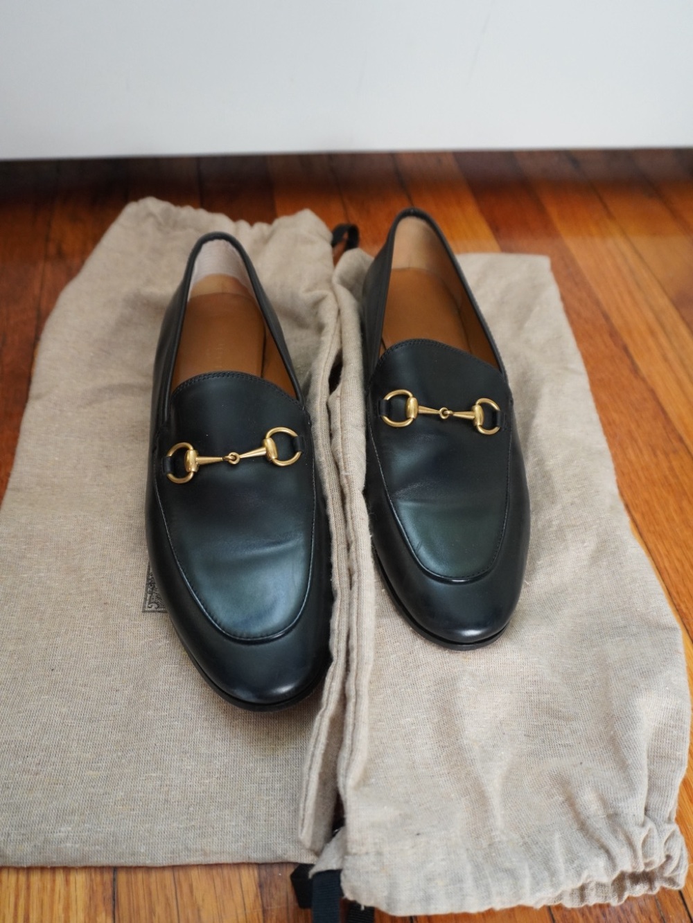 Gucci Green Leather Horsebit Loafers with Gold Hardware